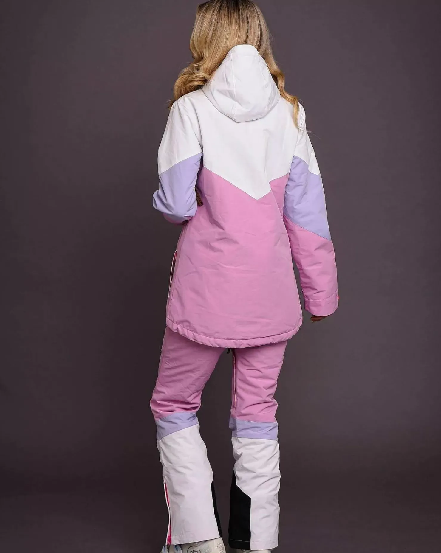 Women OOSC 1080 Jackets & Pants>1080 Women'S Ski & Snowboard Jacket - Pastel Pink, White & Pastel Purple