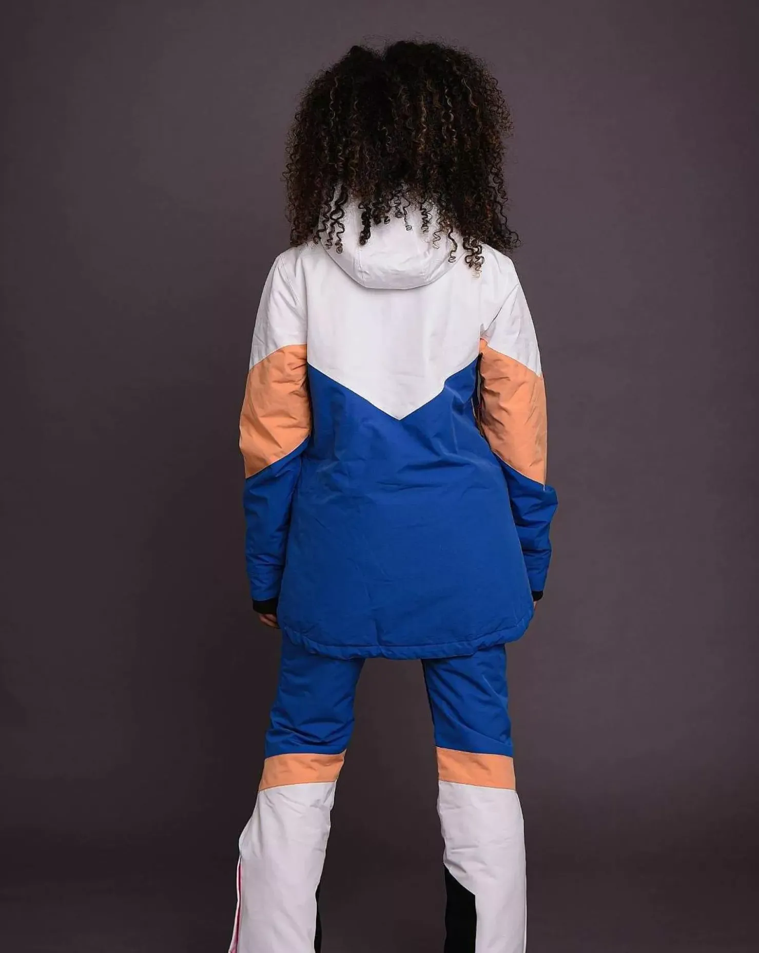 Women OOSC 1080 Jackets & Pants>1080 Women'S Ski & Snowboard Jacket - Pastel Peach, White & Blue