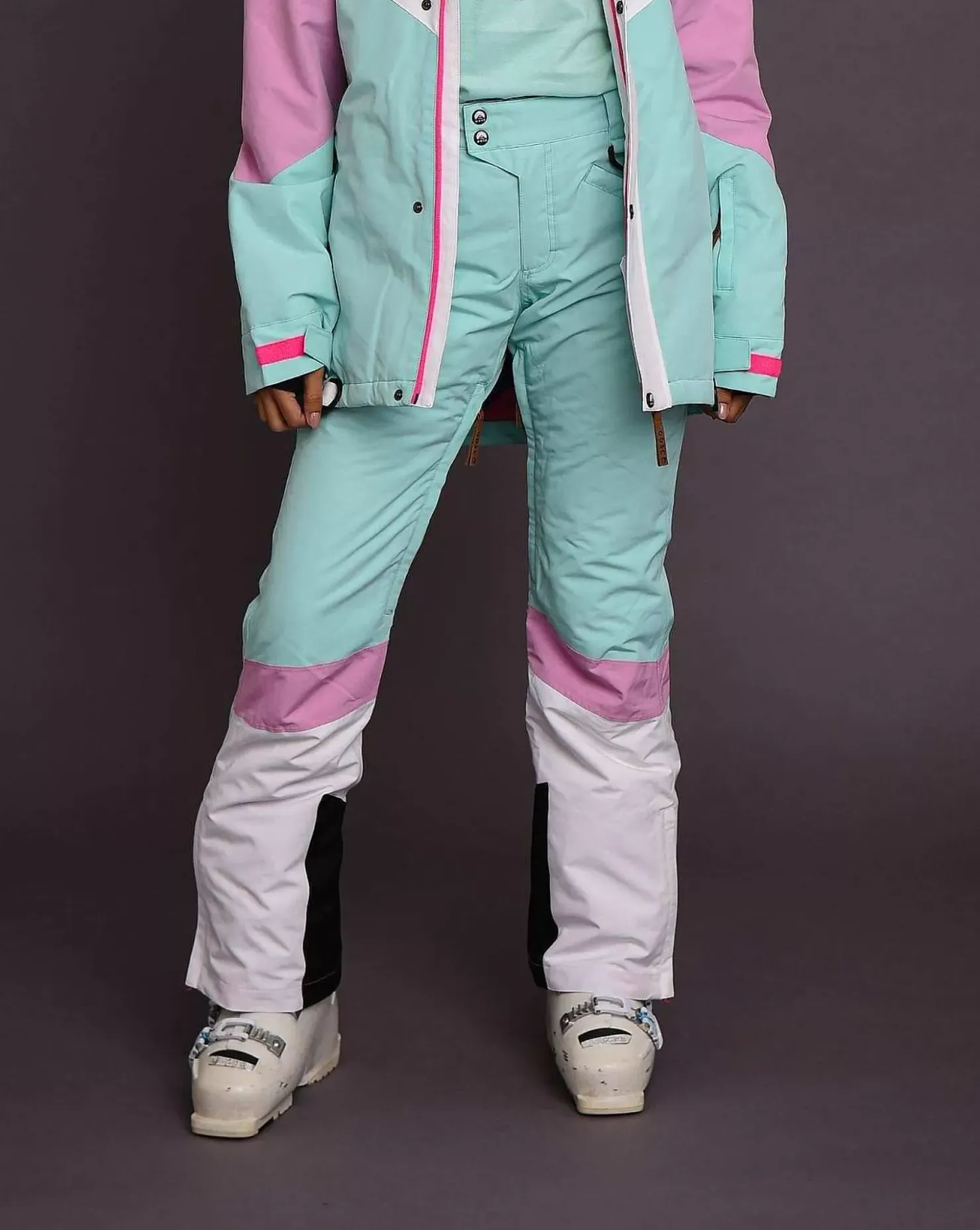 Women OOSC Snow Pants / Bibs>1080 Women'S Ski & Snowboard Pant - Pastel Pink, White & Pastel Mint