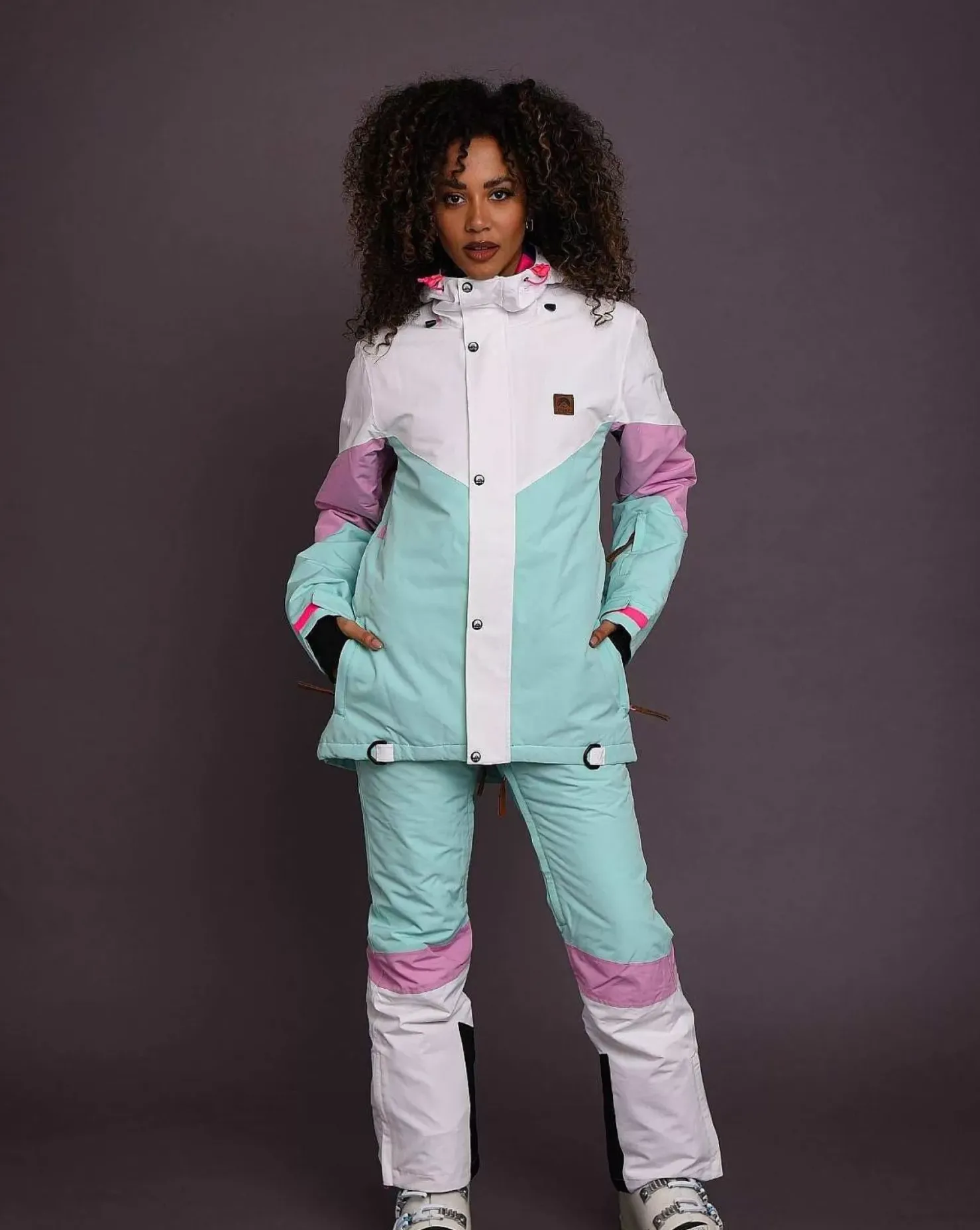 Women OOSC Snow Pants / Bibs>1080 Women'S Ski & Snowboard Pant - Pastel Pink, White & Pastel Mint