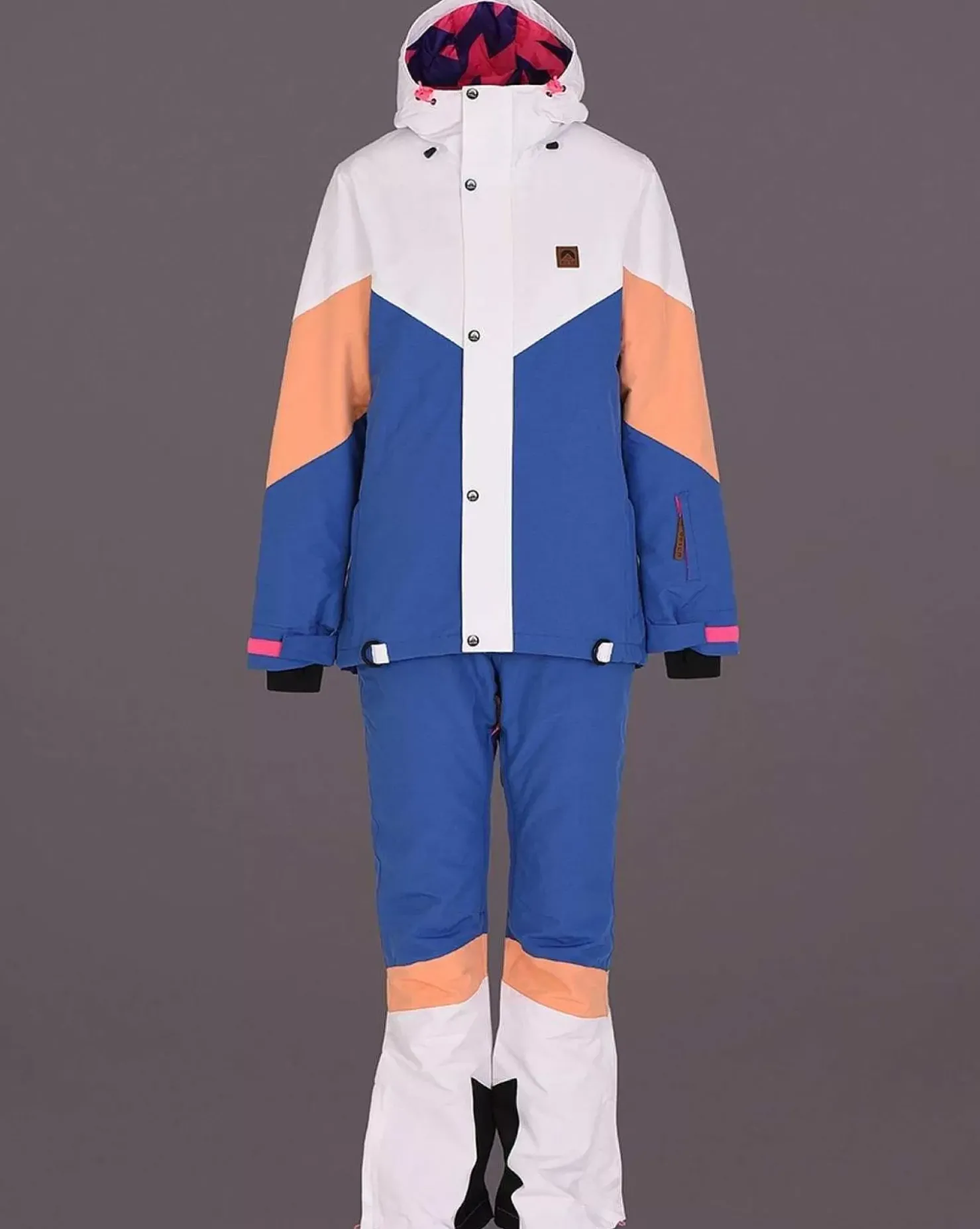 Women OOSC 1080 Jackets & Pants>1080 Women'S Ski & Snowboard Pant - Pastel Peach, White & Blue