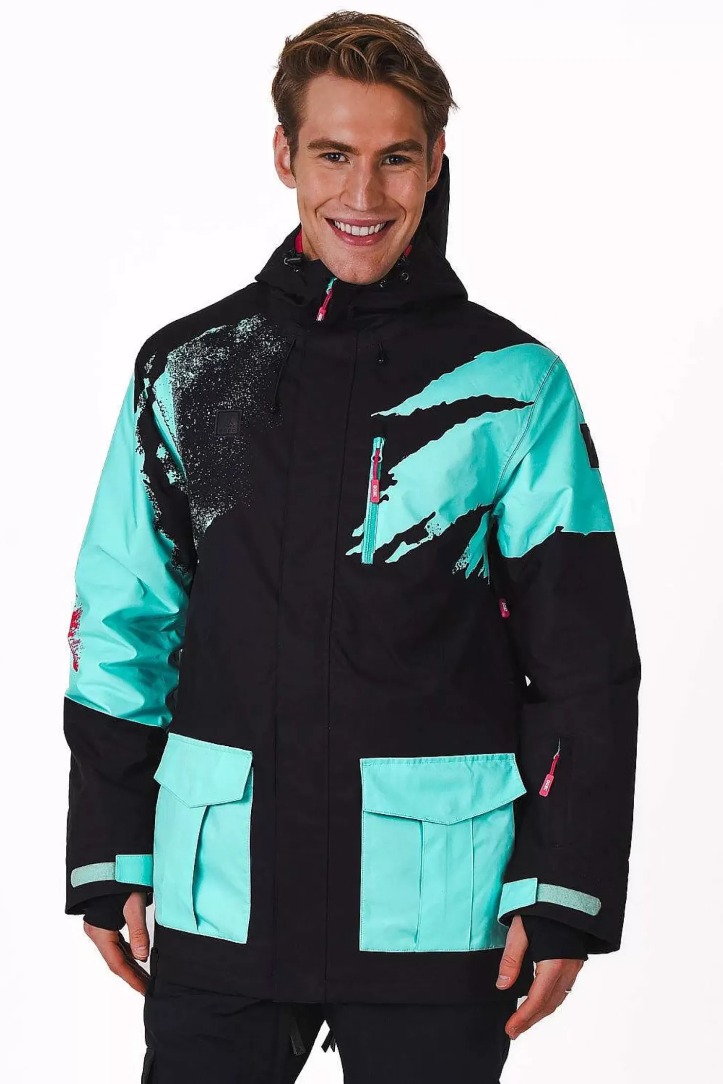Men OOSC After Party Jackets>Afterparty Jacket Black & Mint Men'S