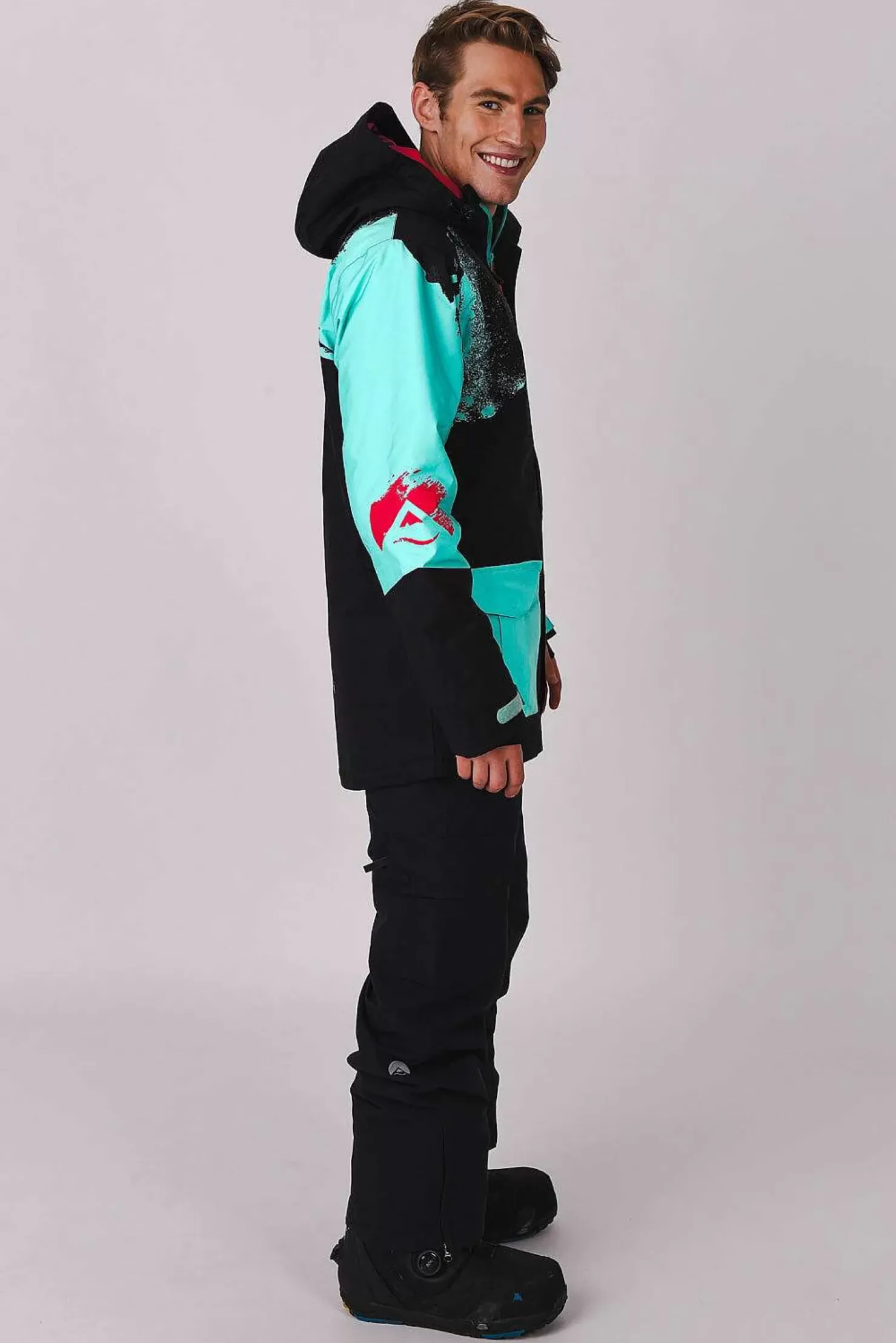 Men OOSC After Party Jackets>Afterparty Jacket Black & Mint Men'S