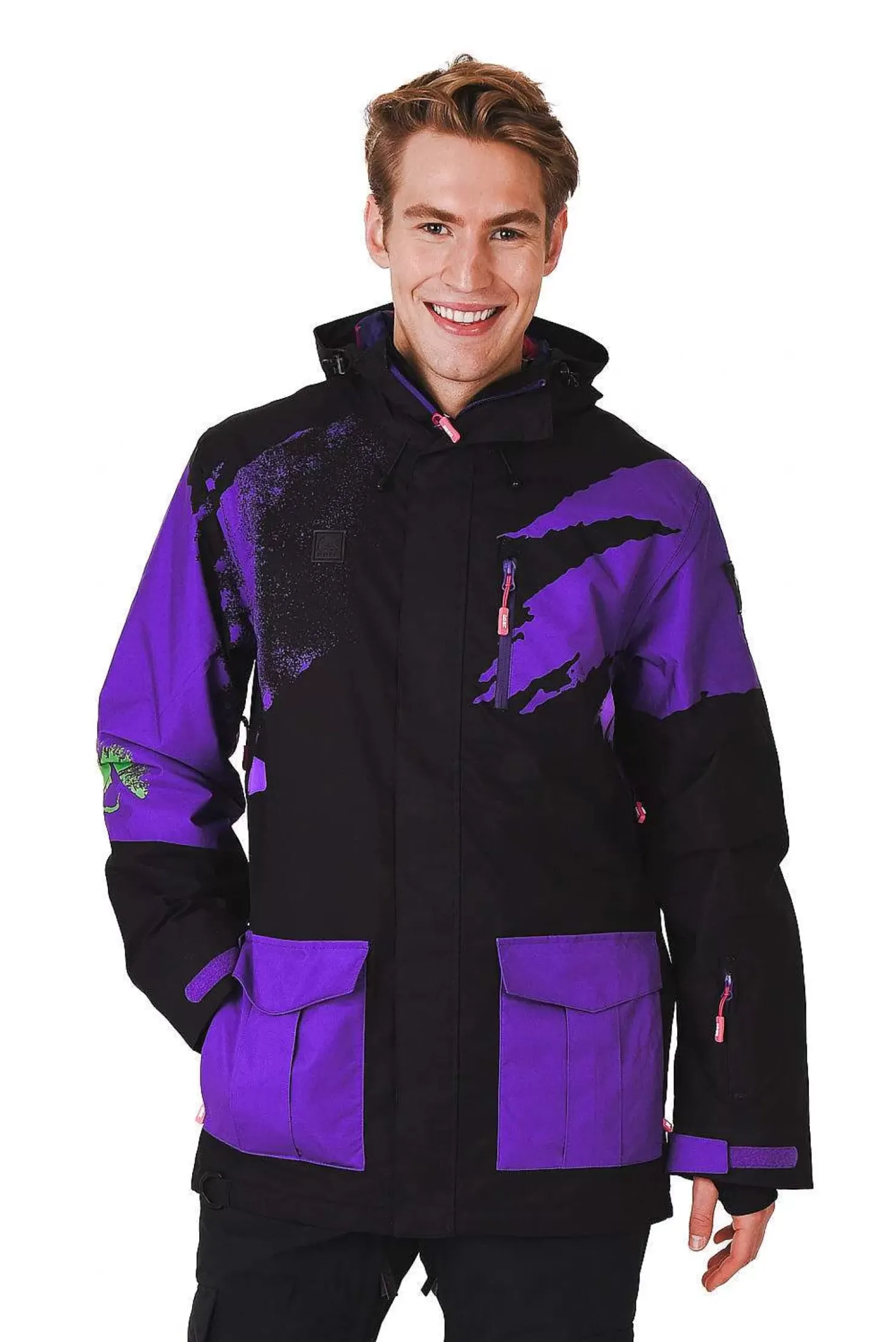 Men OOSC After Party Jackets>Afterparty Jacket Black & Purple Men'S
