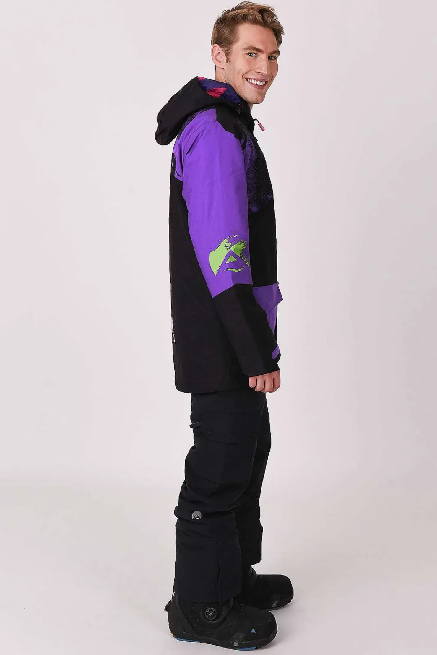 Men OOSC After Party Jackets>Afterparty Jacket Black & Purple Men'S