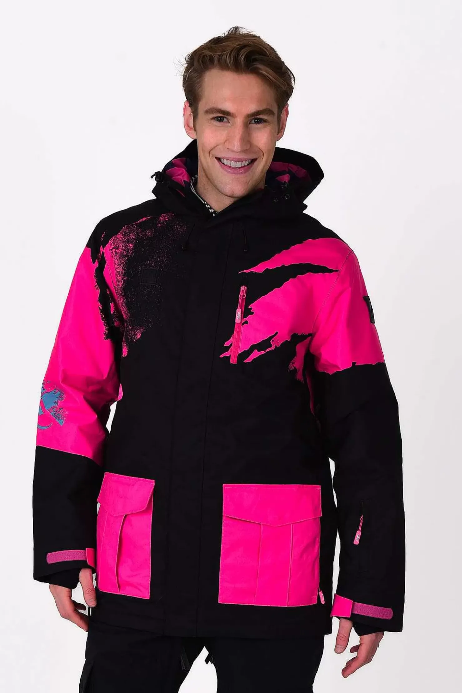 Men OOSC After Party Jackets>Afterparty Jacket Black & Pink Men'S
