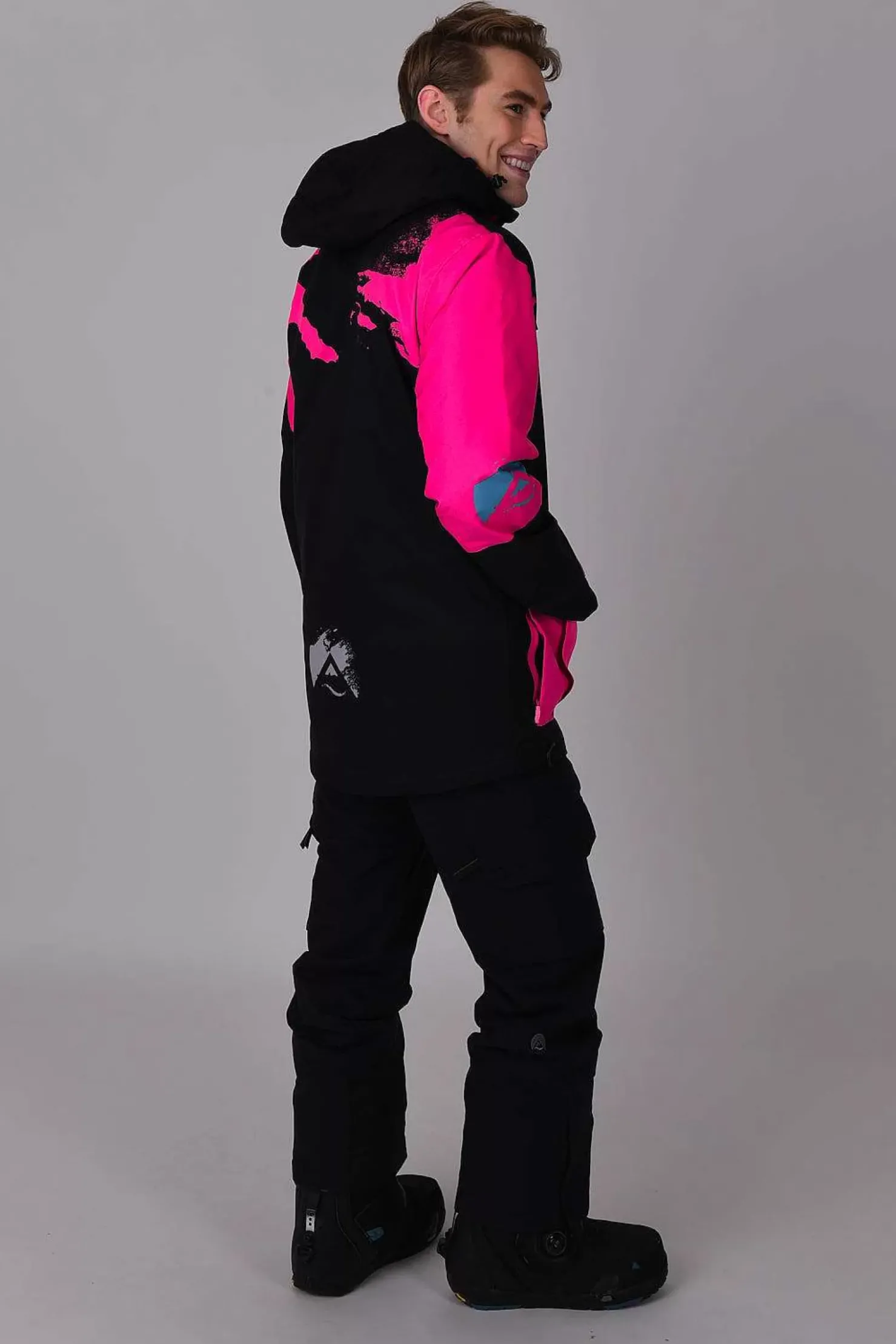 Men OOSC Snow Jackets>Afterparty Jacket Black & Pink Men'S