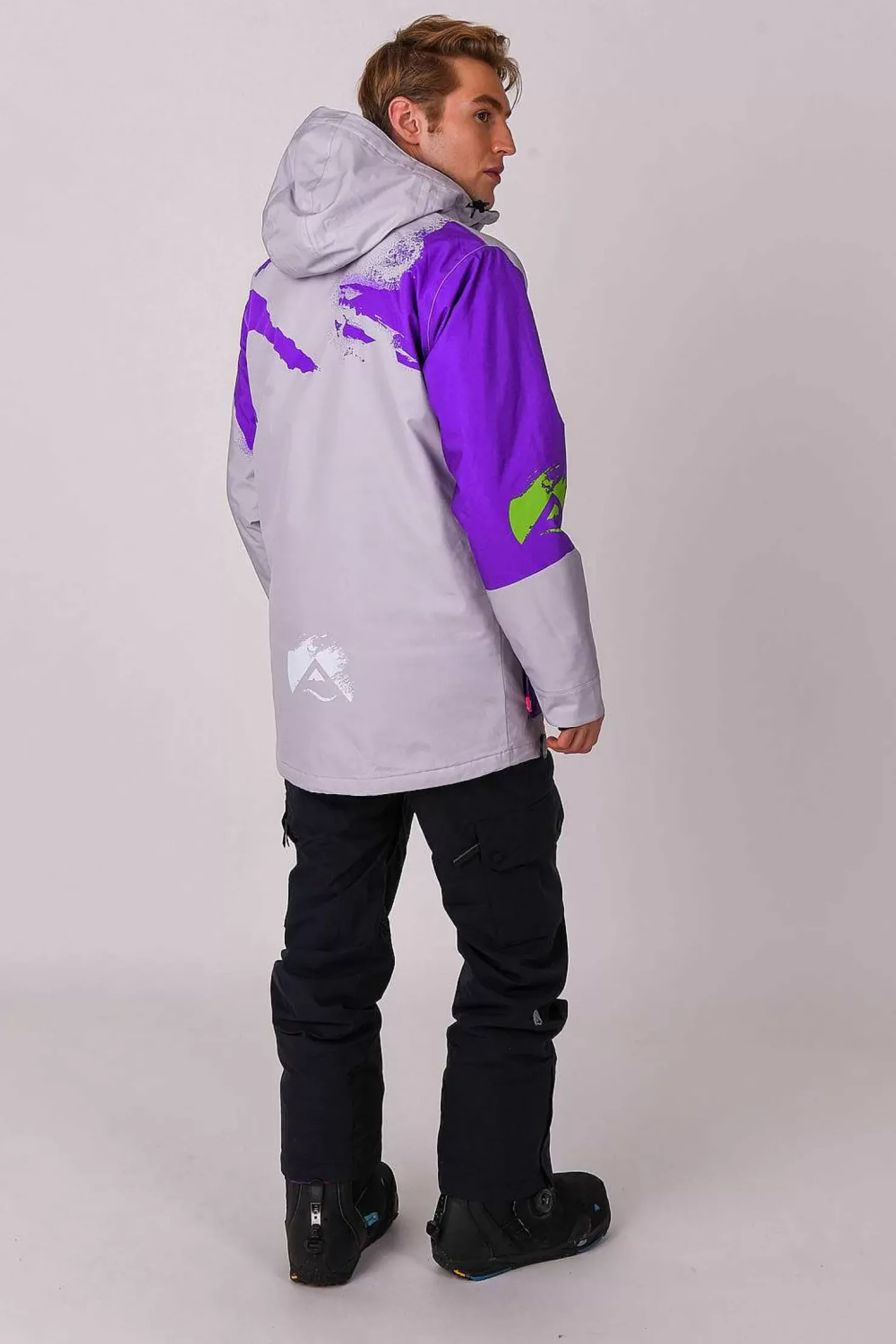 Men OOSC Snow Jackets>Afterparty Jacket Grey & Purple Men'S