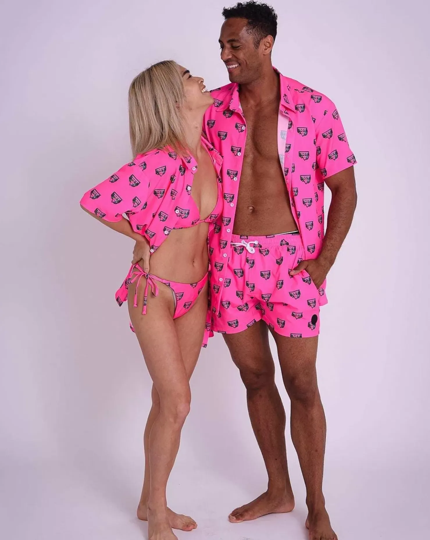Men OOSC Swim Shorts>Baewatch Neon Pink Men'S Swim Shorts