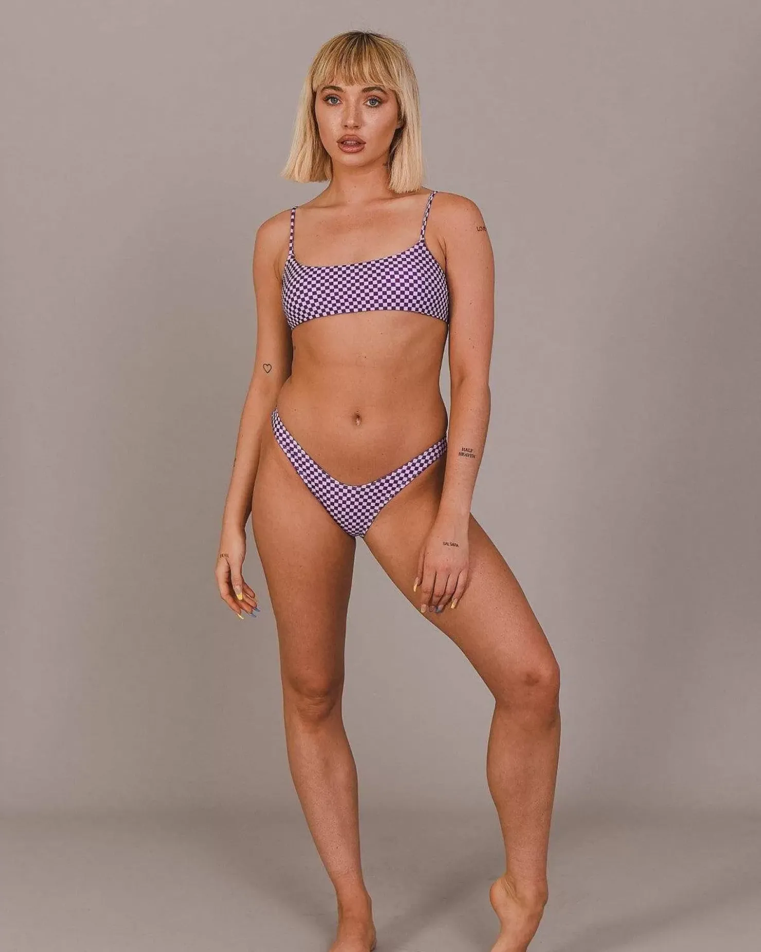 Women OOSC Bikinis>Checkmate Brazilian Bikini Bottoms