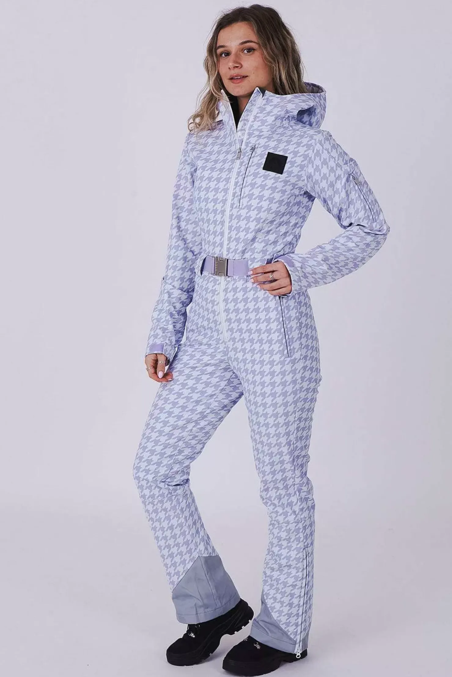 Women OOSC Chic Luxury>Chic Ski Suit - Purple Houndstooth