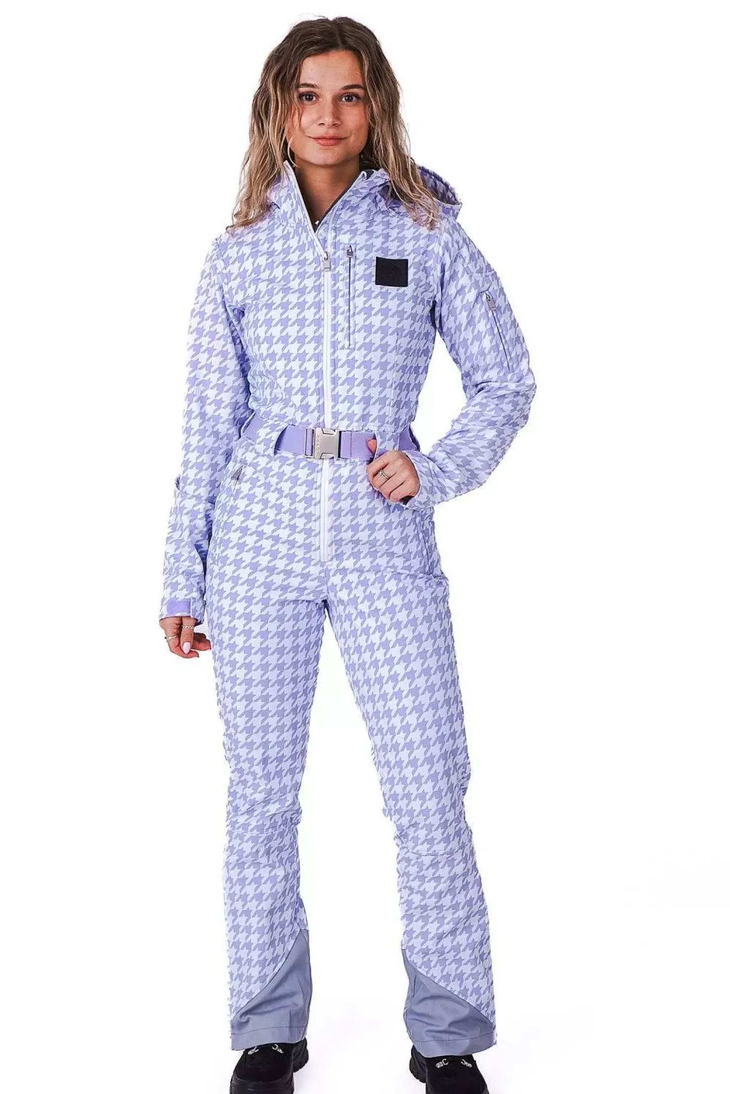 Women OOSC Chic Luxury>Chic Ski Suit - Purple Houndstooth
