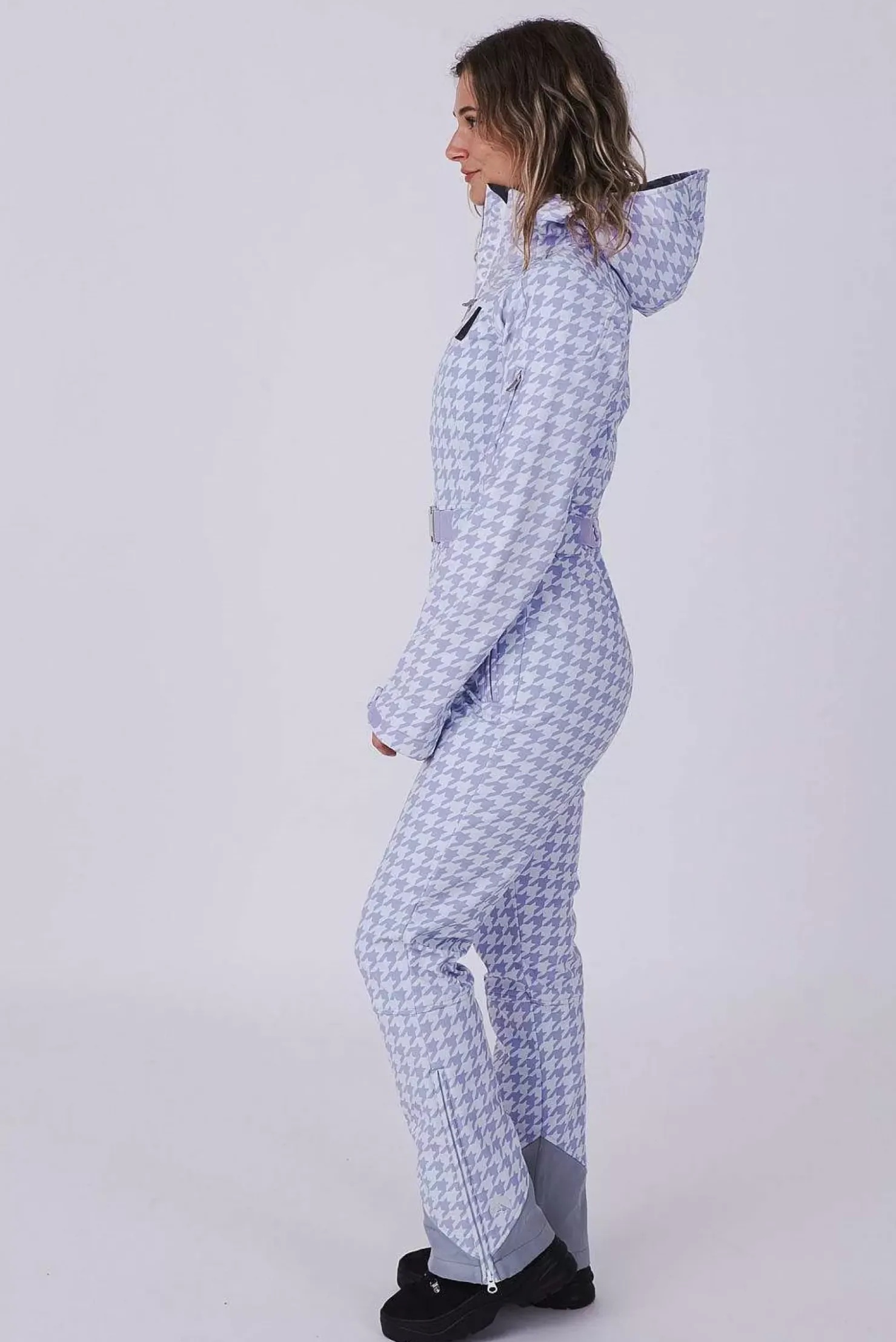 Women OOSC Ski Suits>Chic Ski Suit - Purple Houndstooth