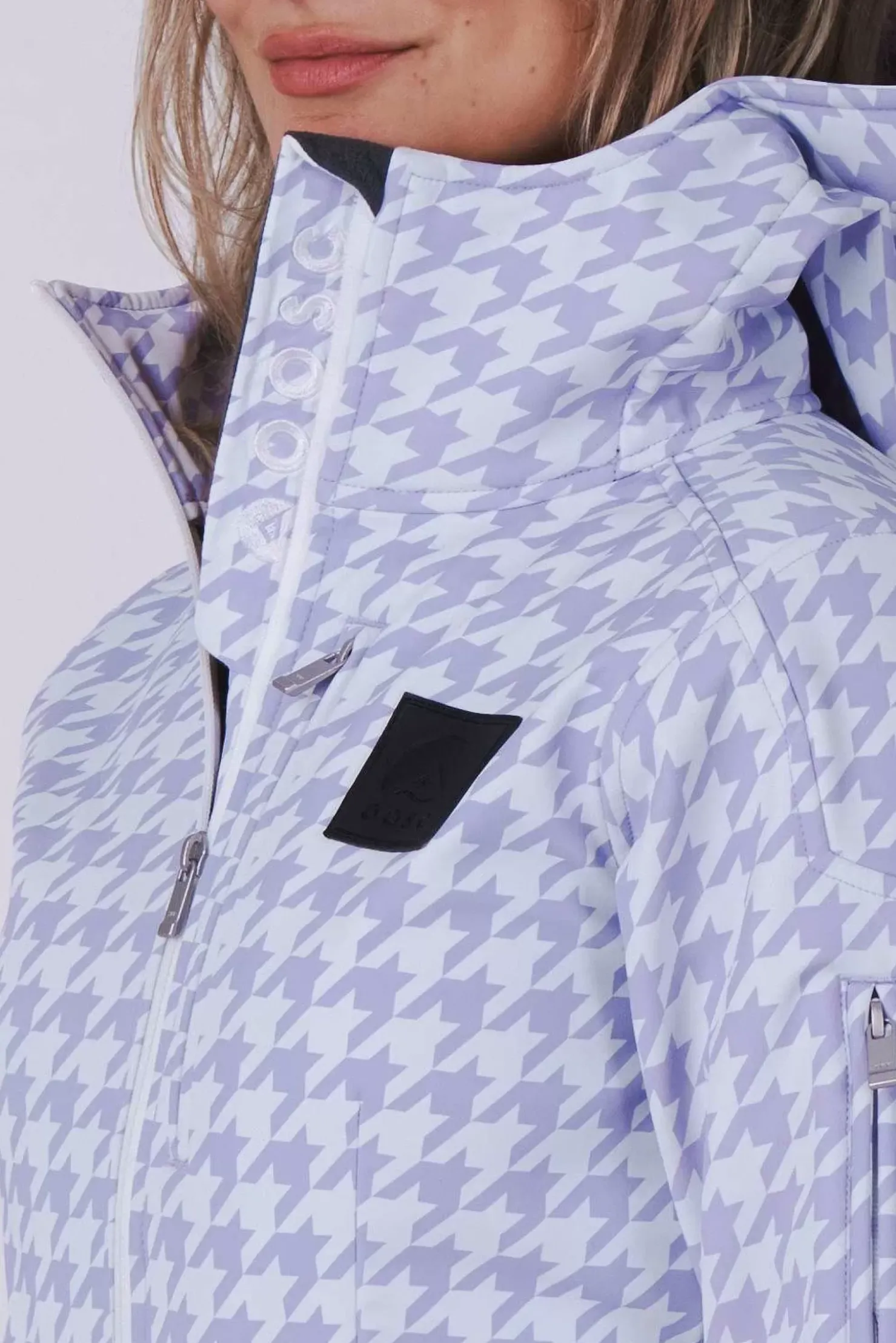 Women OOSC Ski Suits>Chic Ski Suit - Purple Houndstooth