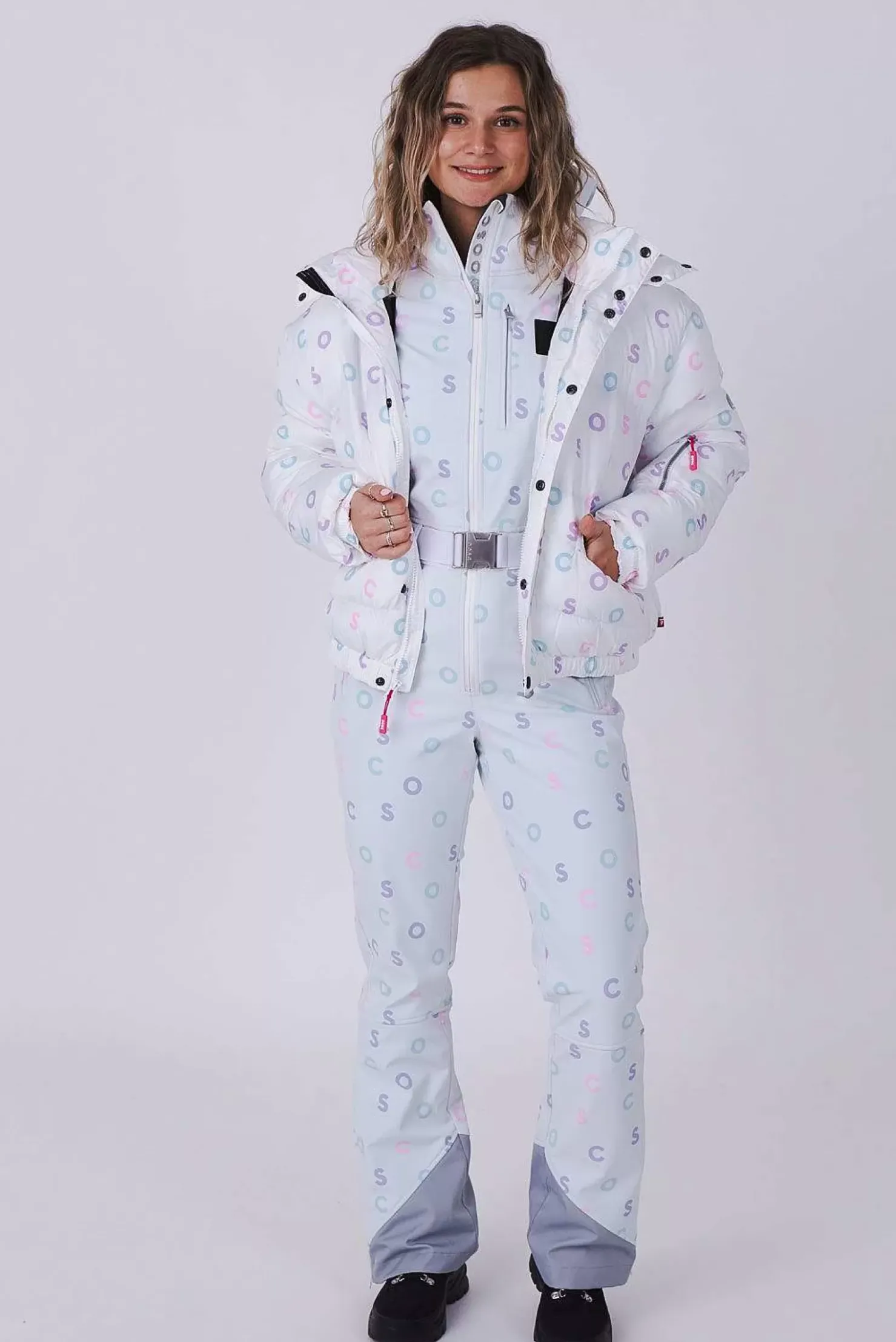 Women OOSC Ski Suits>Chic Ski Suit - White Print