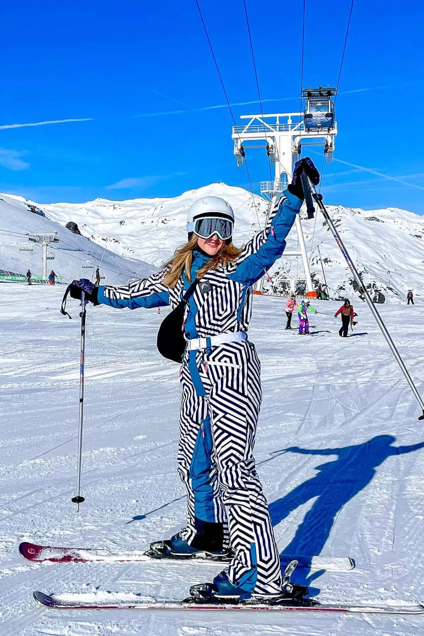 Women OOSC Curved Ski Suits>Fall Line Black & White Curved Female Ski Suit