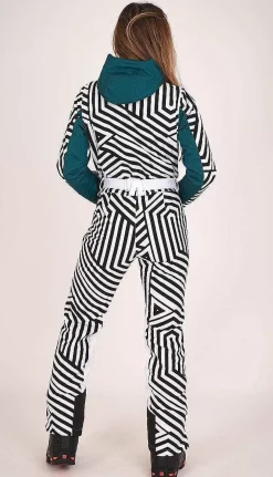 Women OOSC Ski Suits>Fall Line Black & White Female Ski Suit