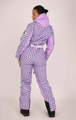 Women OOSC Curved Ski Suits>Fall Line Purple & Grey Curved Female Ski Suit