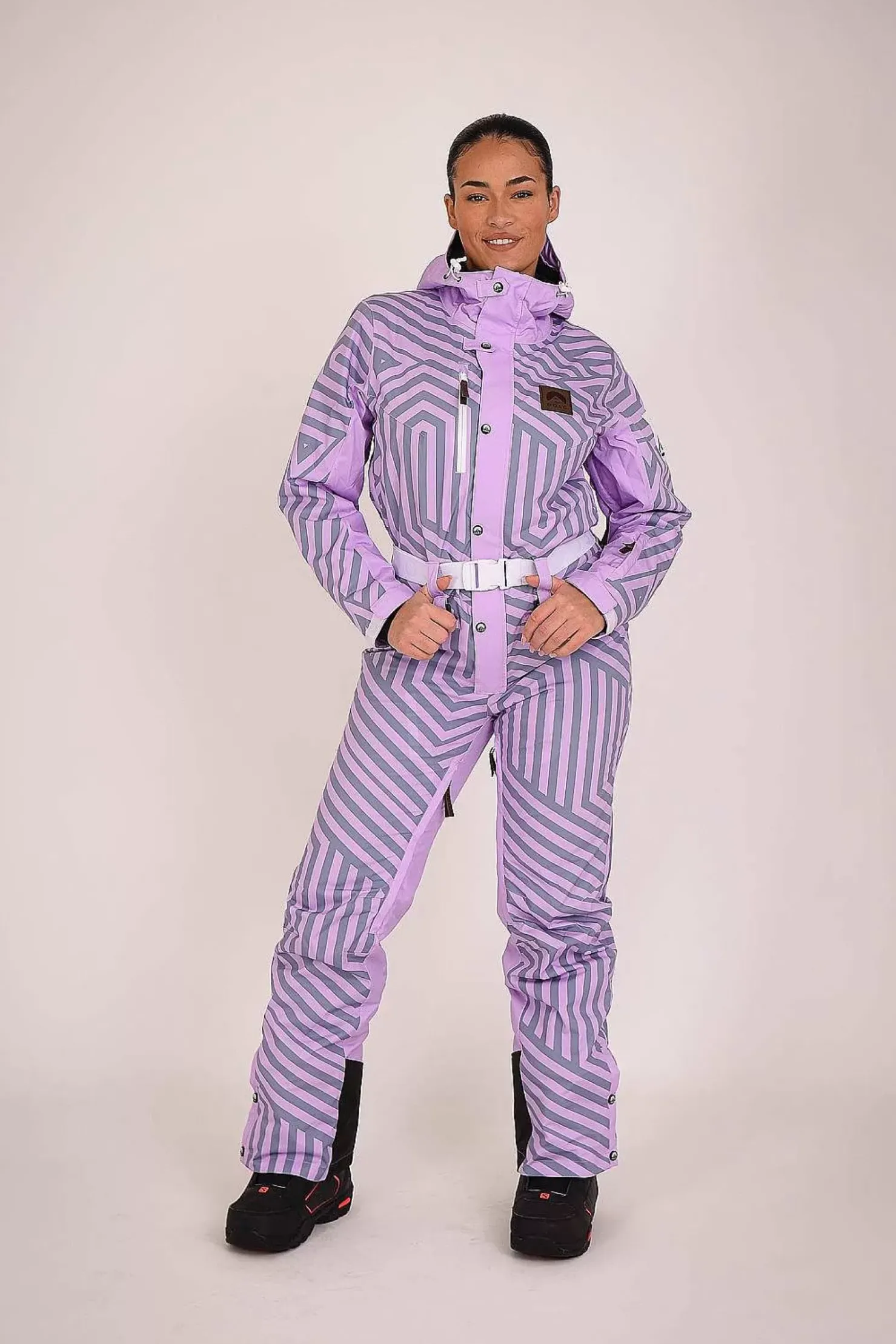 Women OOSC Curved Ski Suits>Fall Line Purple & Grey Curved Female Ski Suit