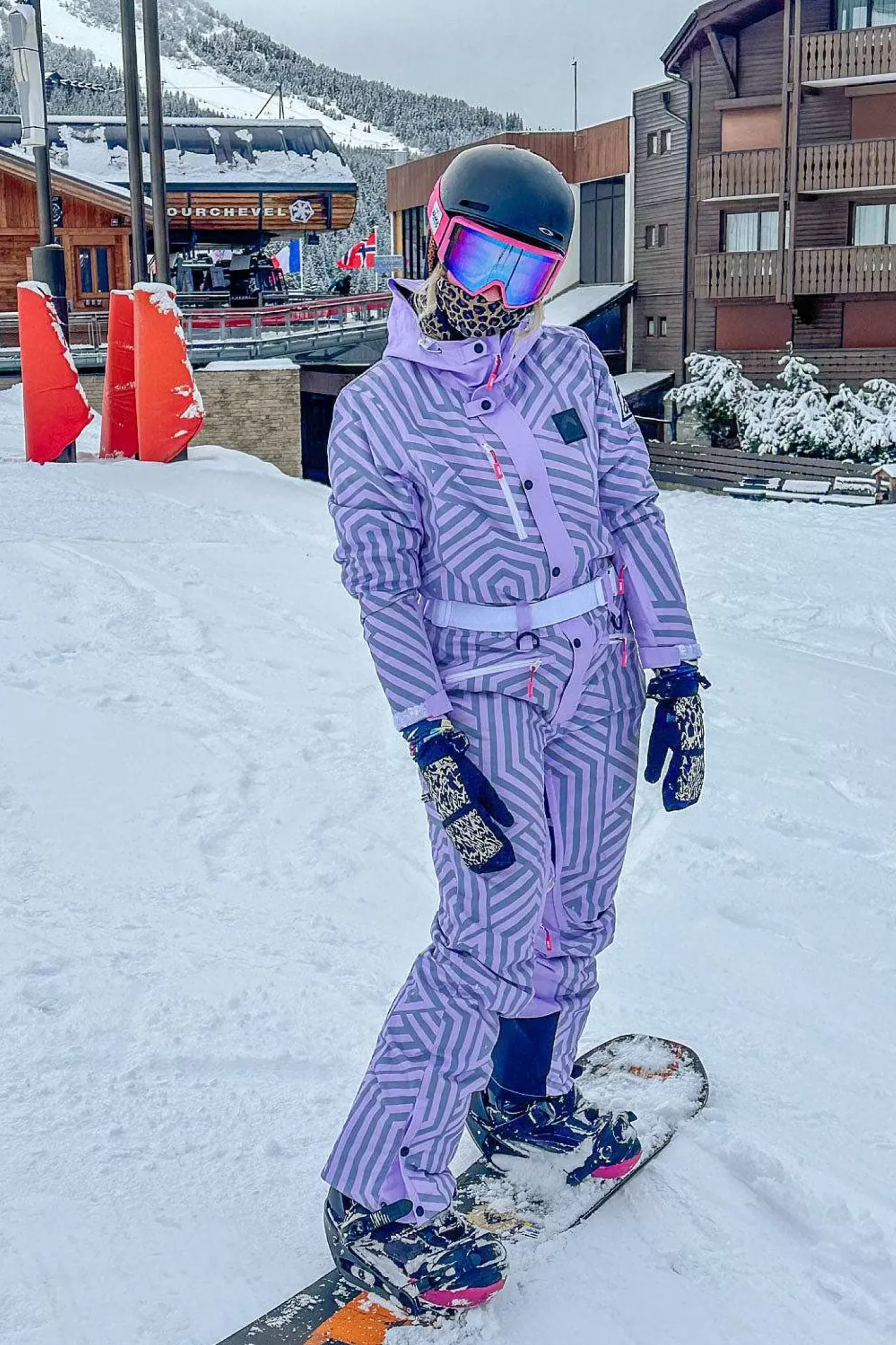 Women OOSC Curved Ski Suits>Fall Line Purple & Grey Curved Female Ski Suit