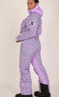 Women OOSC Ski Suits>Fall Line Purple & Grey Curved Female Ski Suit