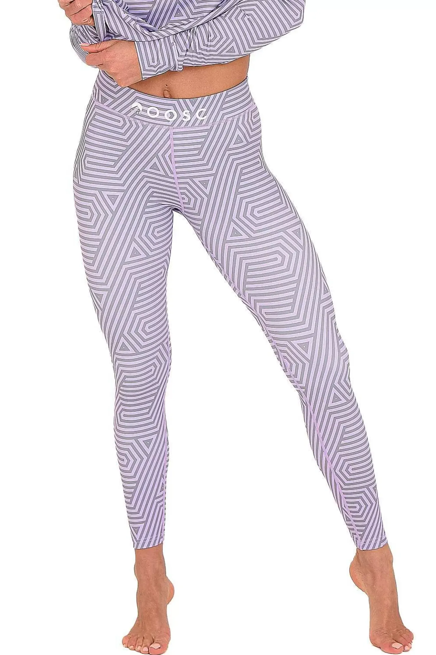 Women OOSC Baselayers>Fall Line Purple & Grey Womens Baselayer Legging