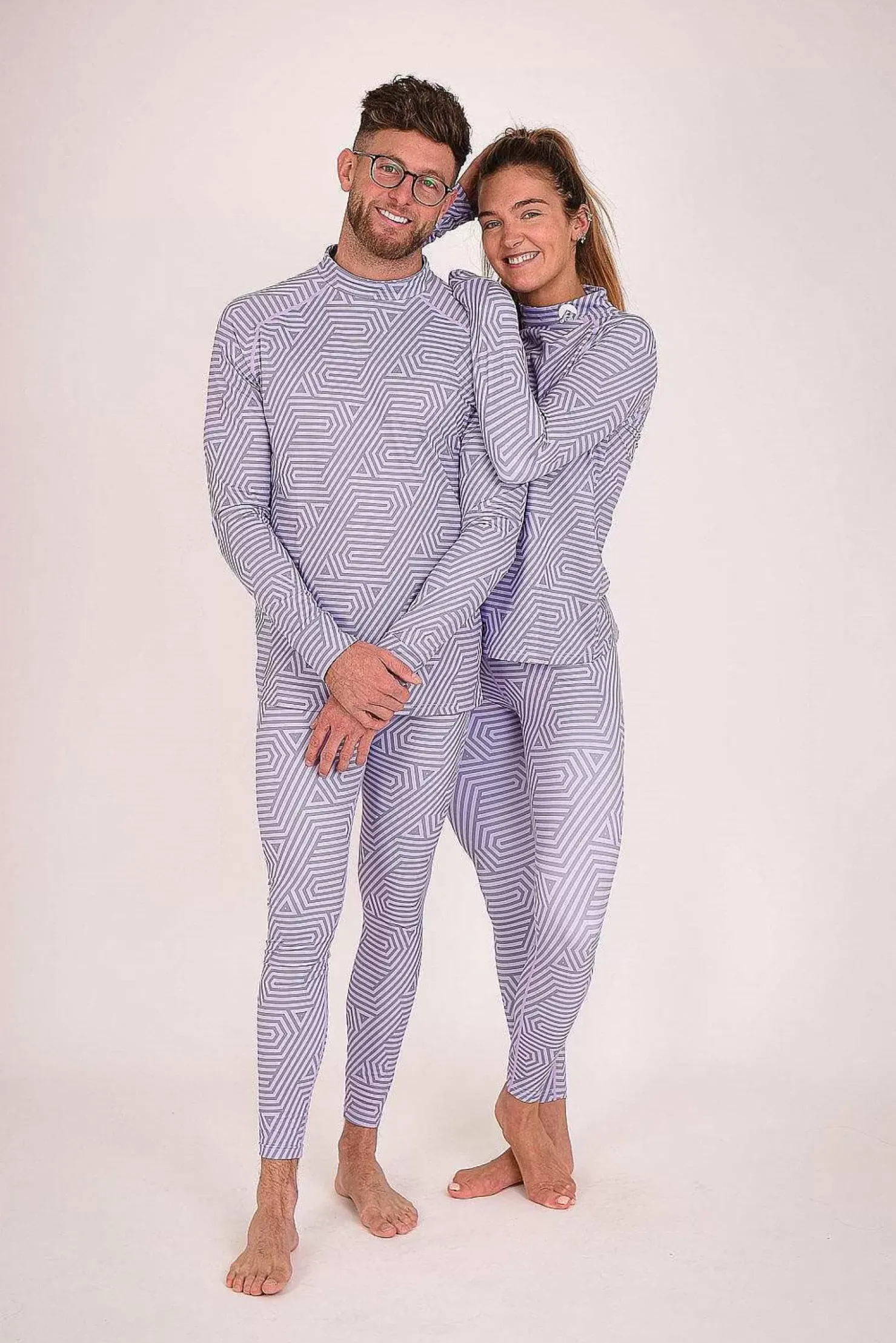 Women OOSC Baselayers>Fall Line Purple & Grey Womens Baselayer Legging