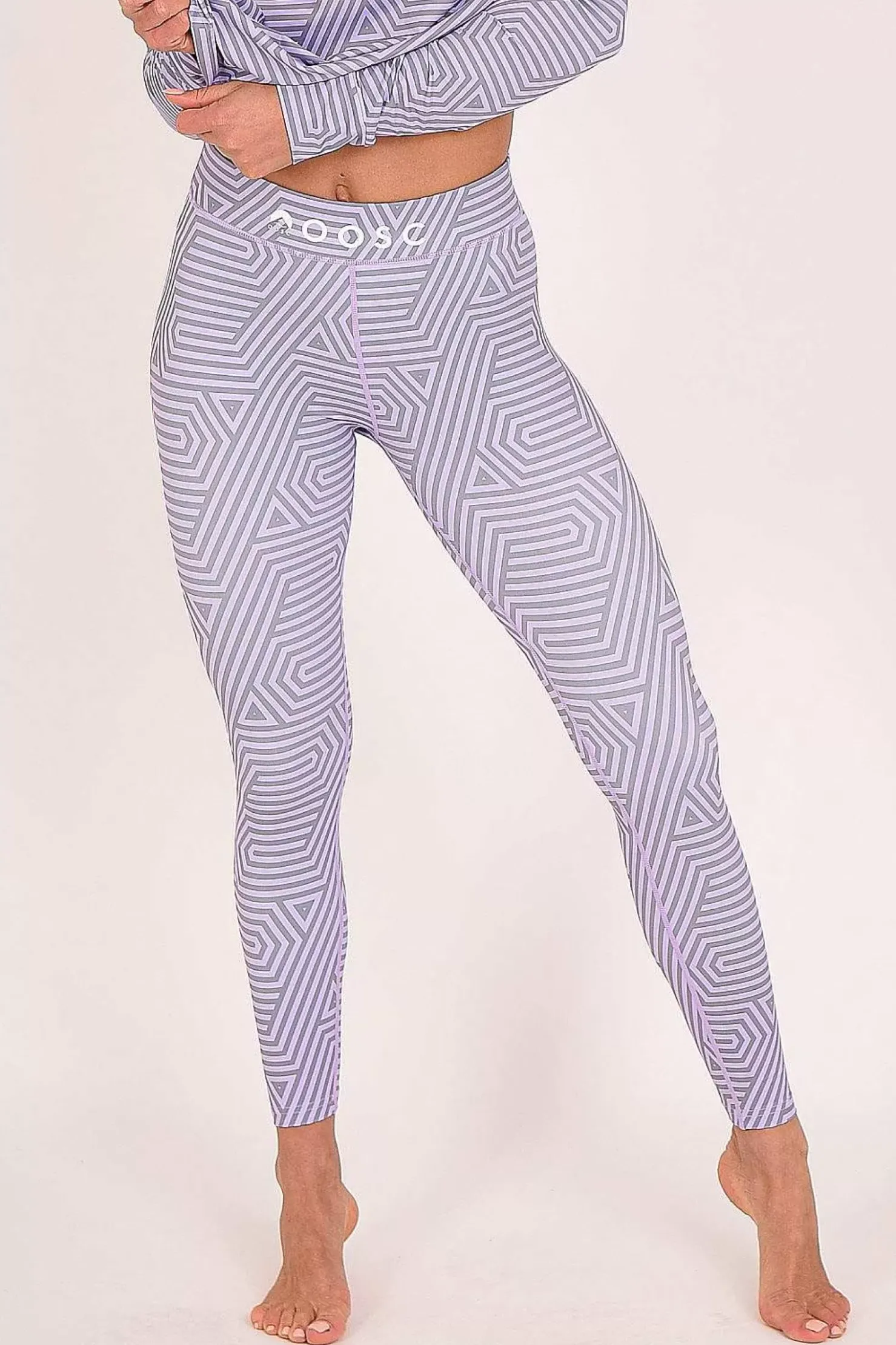 Women OOSC Baselayers>Fall Line Purple & Grey Womens Baselayer Legging