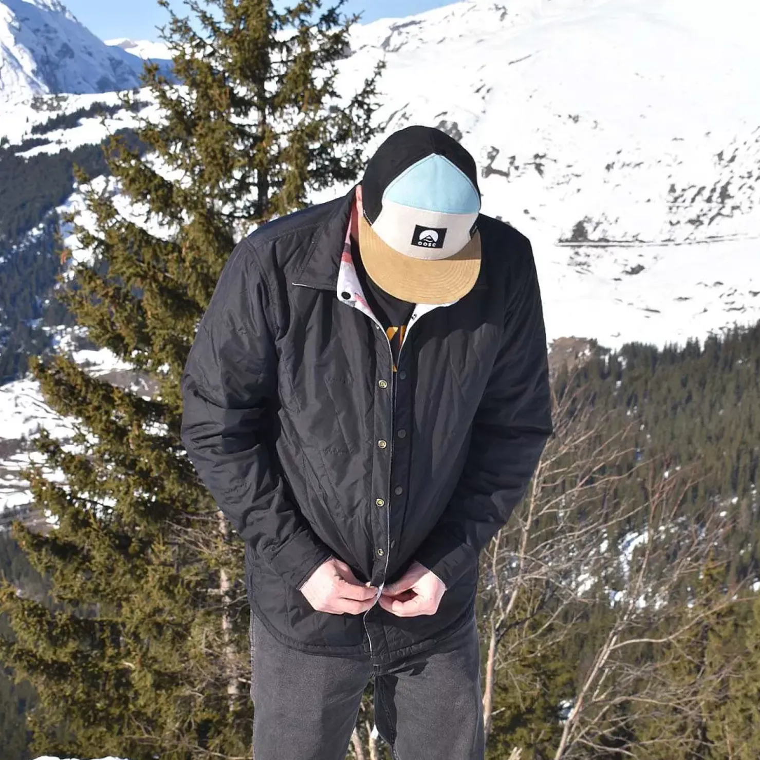 Men OOSC Insulated Jackets>Fresh Pow Men'S Reversible Mid-Layer Jacket - White, Red, Black & Grey