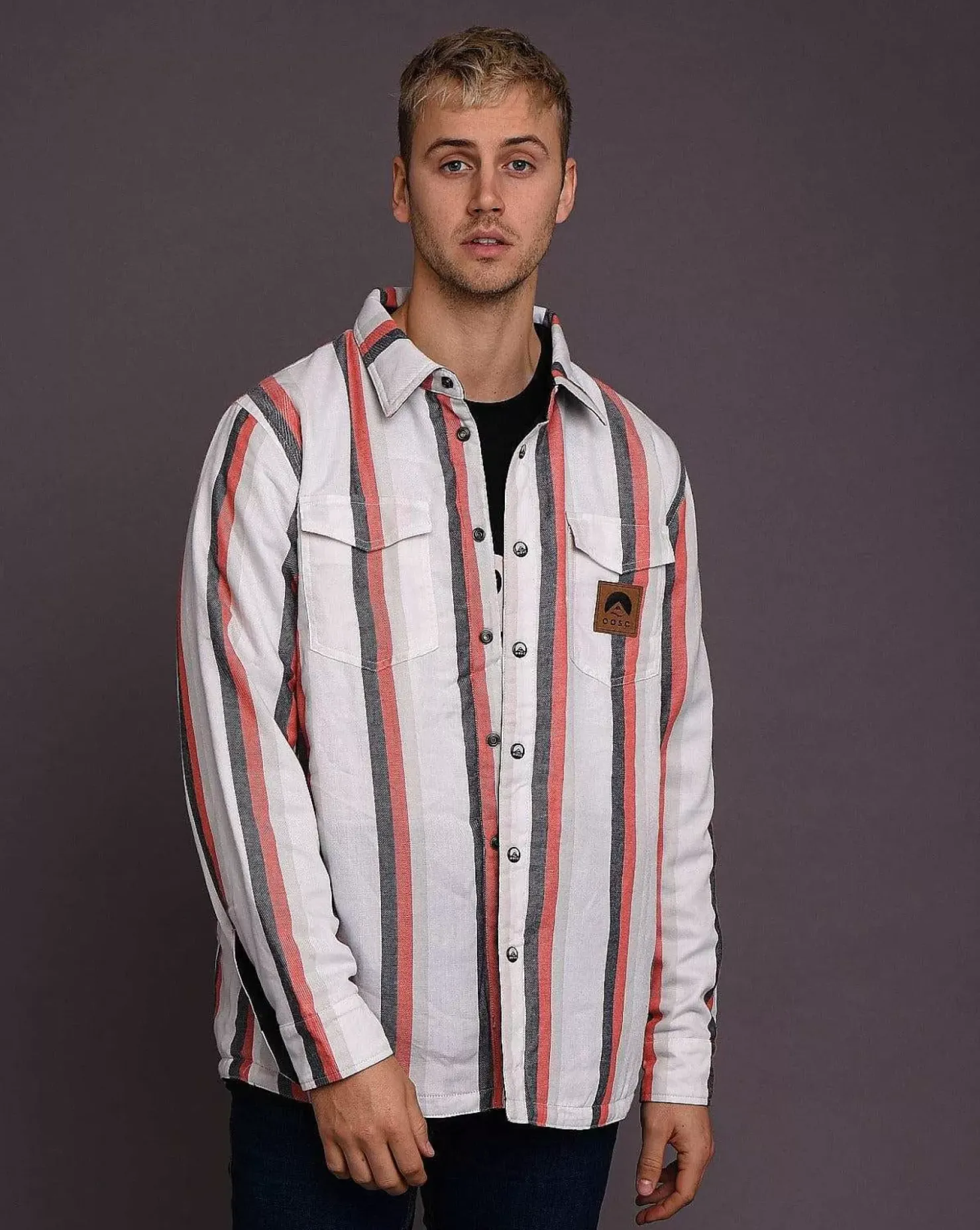 Men OOSC Insulated Jackets>Fresh Pow Men'S Reversible Mid-Layer Jacket - White, Red, Black & Grey