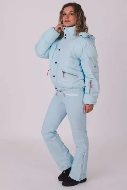 Women OOSC Snow Jackets>Ice Blue Chic Puffer Jacket