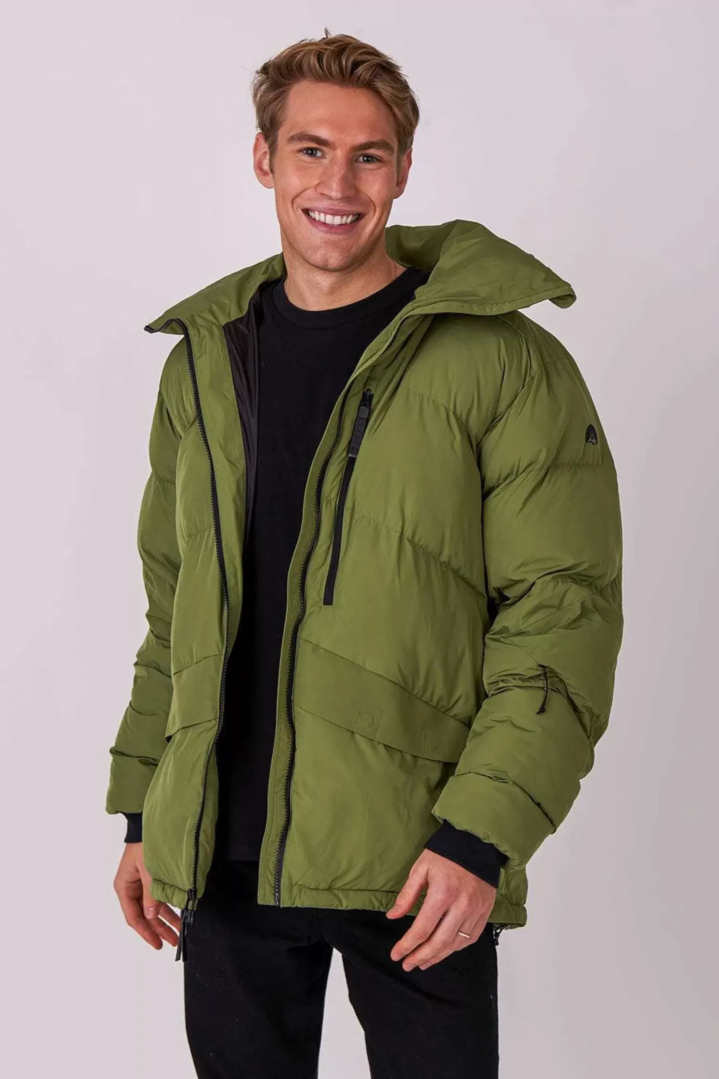 Men OOSC Snow Jackets>Men'S Puffer Jacket Khaki