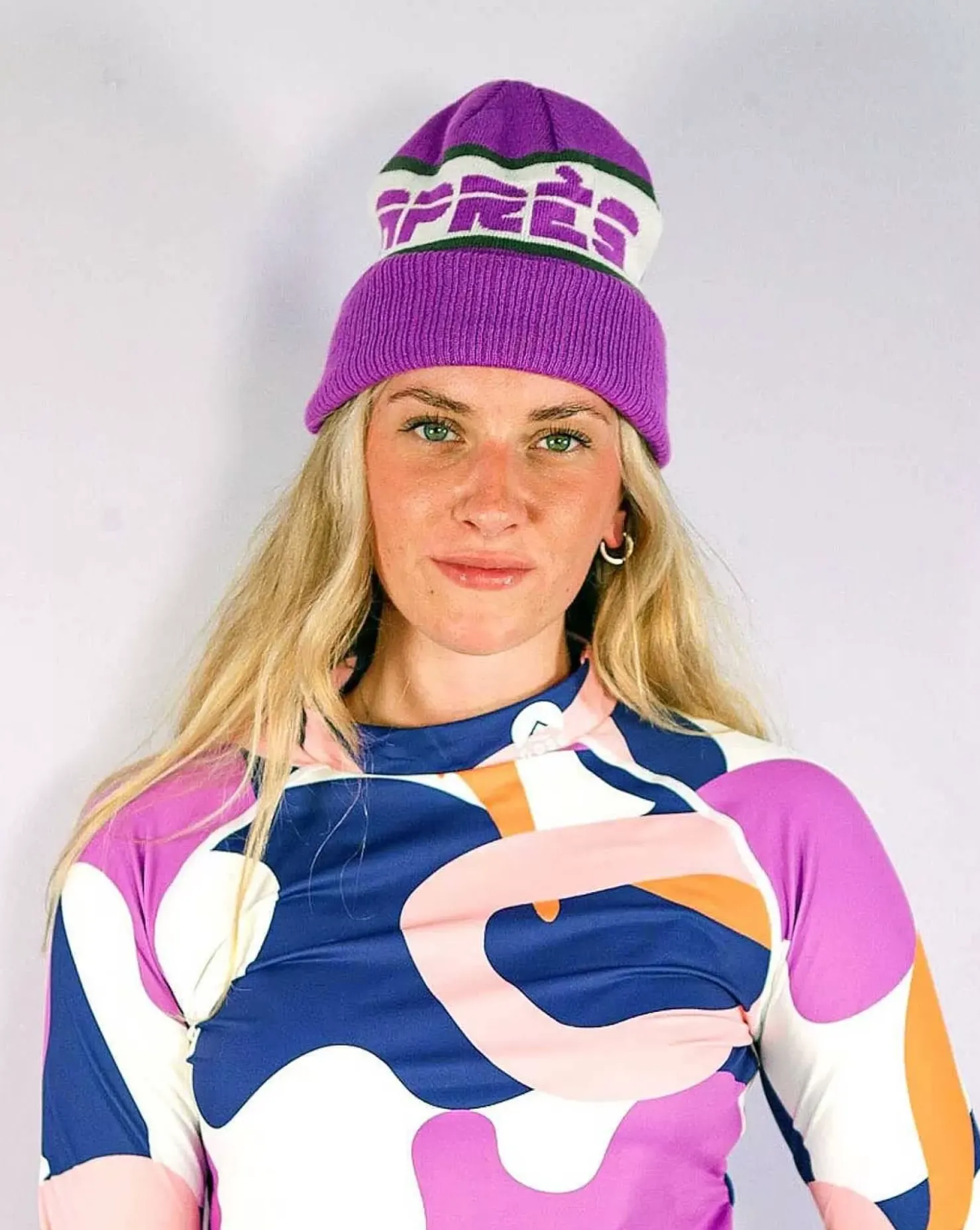 OOSC Beanies>Apres Beanie - Purple, White, Grey