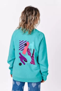 Women OOSC Sweats>Penfold Sweatshirt - Aqua