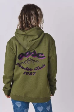 Women OOSC Hoodies>Powder Club Hoodie - Khaki