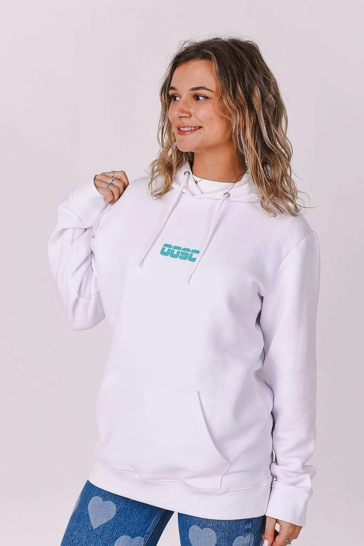 Women OOSC Hoodies>Retro Hoodie - White