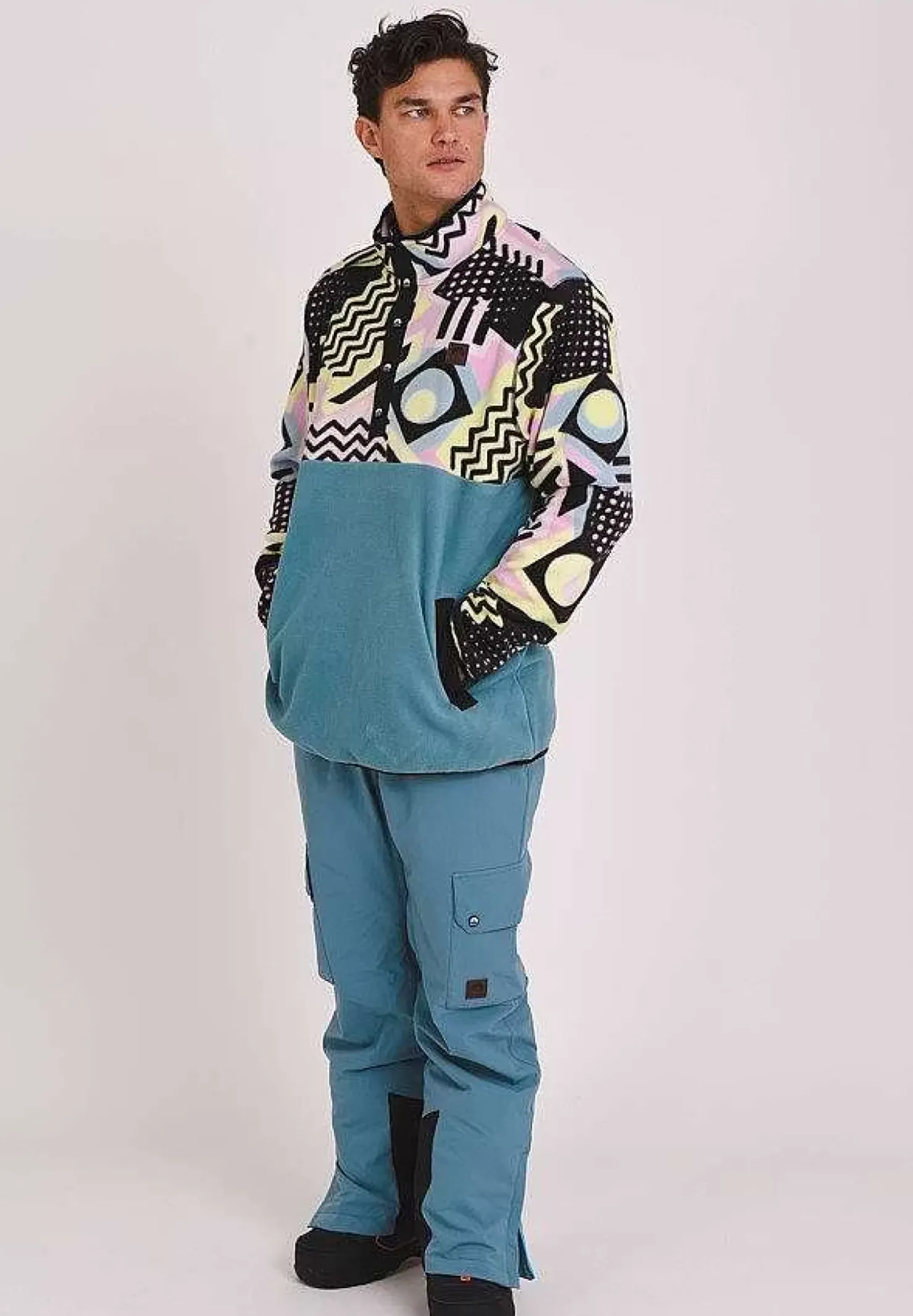 Men OOSC Fleeces>Saved By The Bell Fleece Teal - Men'S