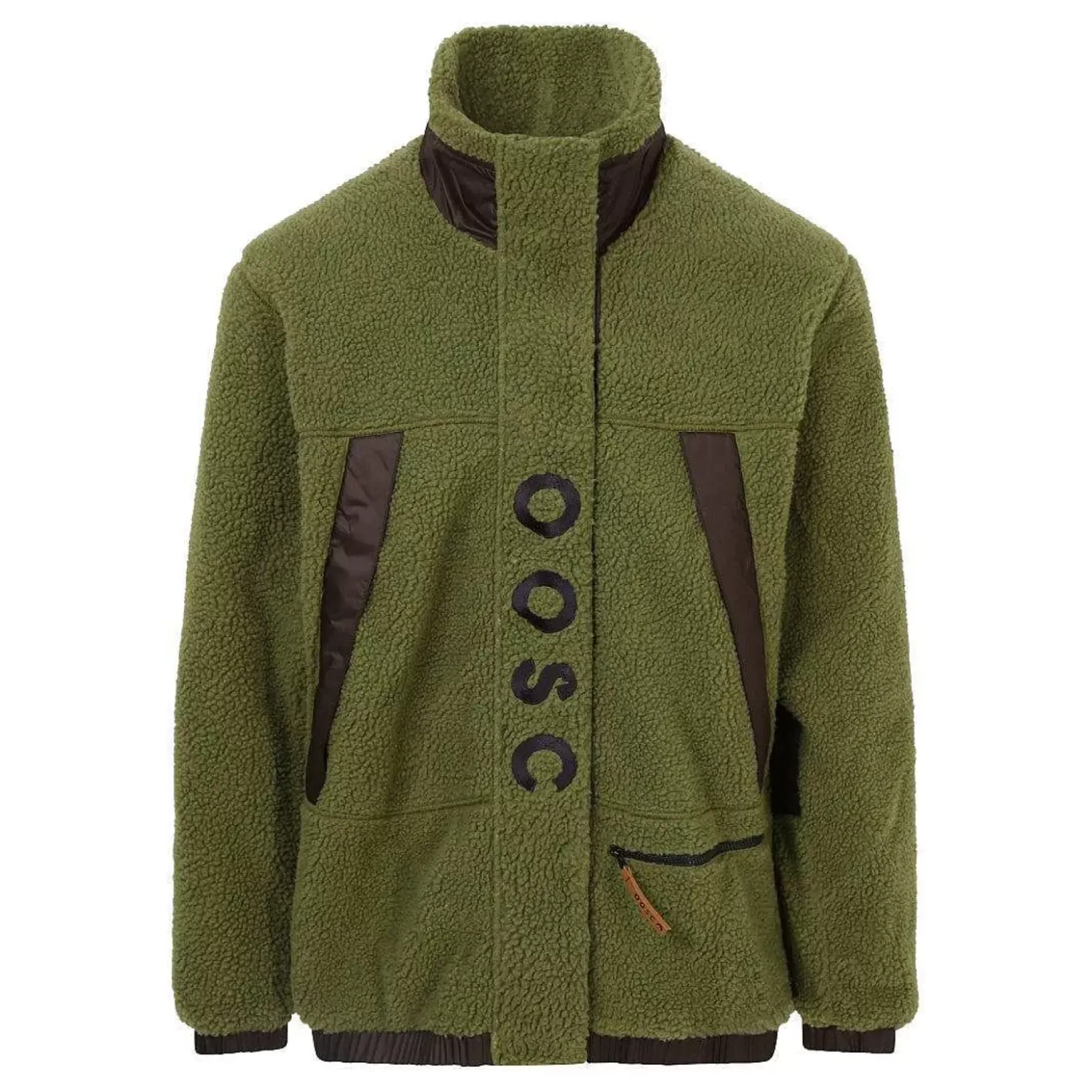 Women OOSC Fleece>Sherpa Fleece Jacket - Khaki / Black - Women'S