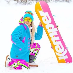 Women OOSC Fleece>Sherpa Fleece Jacket Blue / Pink - Women'S