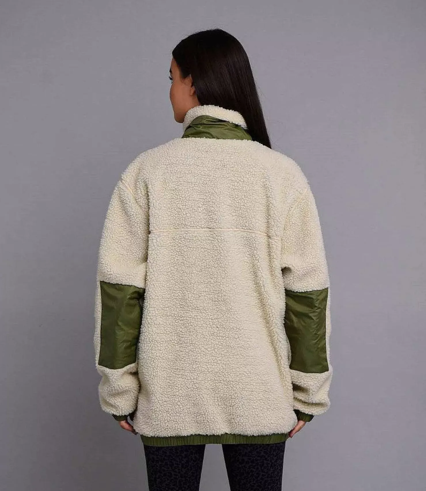 Women OOSC Fleece>Sherpa Fleece Jacket Cream / Khaki - Women'S