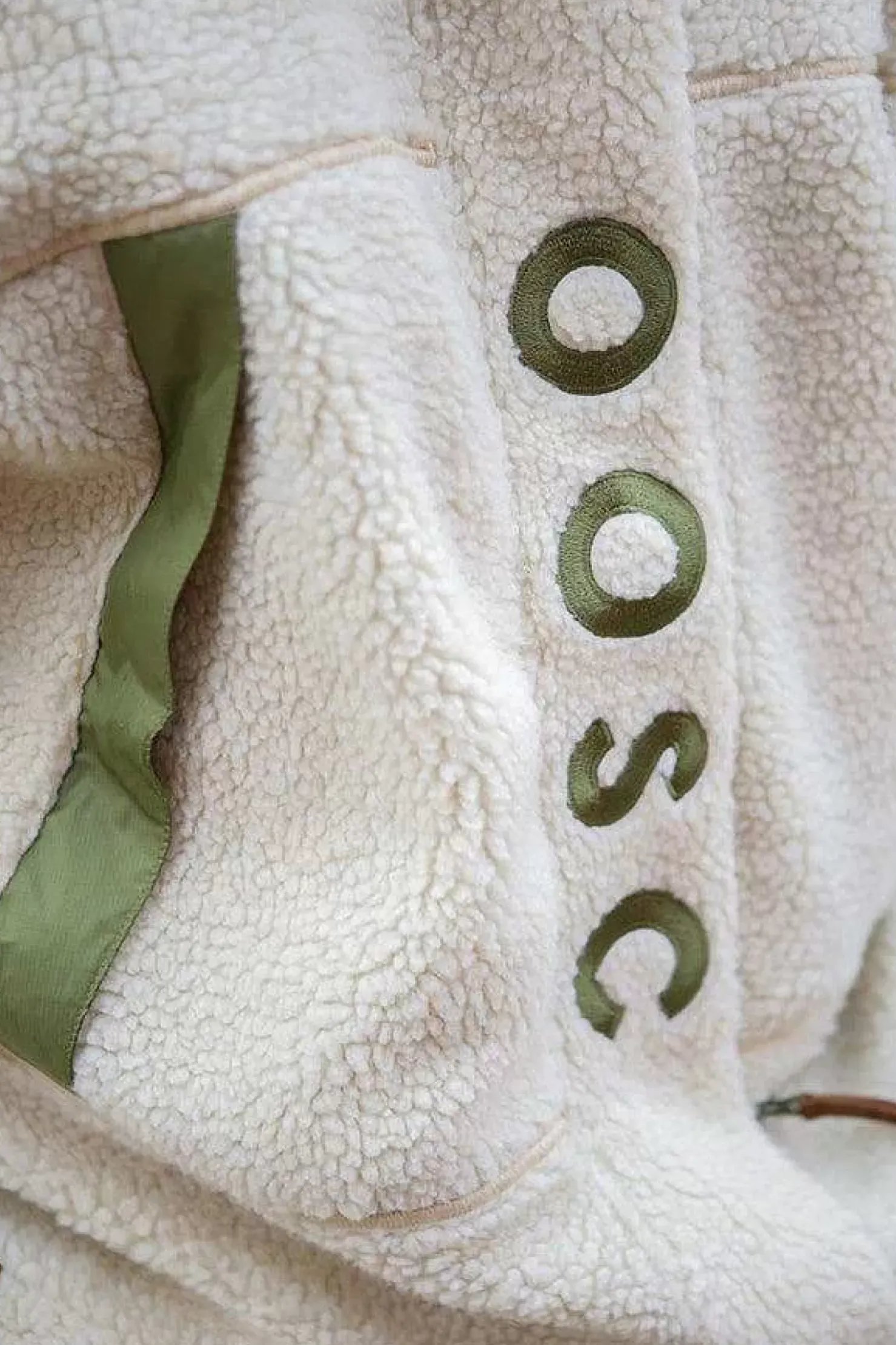 Men OOSC Fleeces>Sherpa Fleece Jacket Cream / Khaki - Men'S