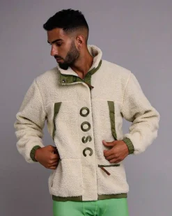 Men OOSC Fleeces>Sherpa Fleece Jacket Cream / Khaki - Men'S