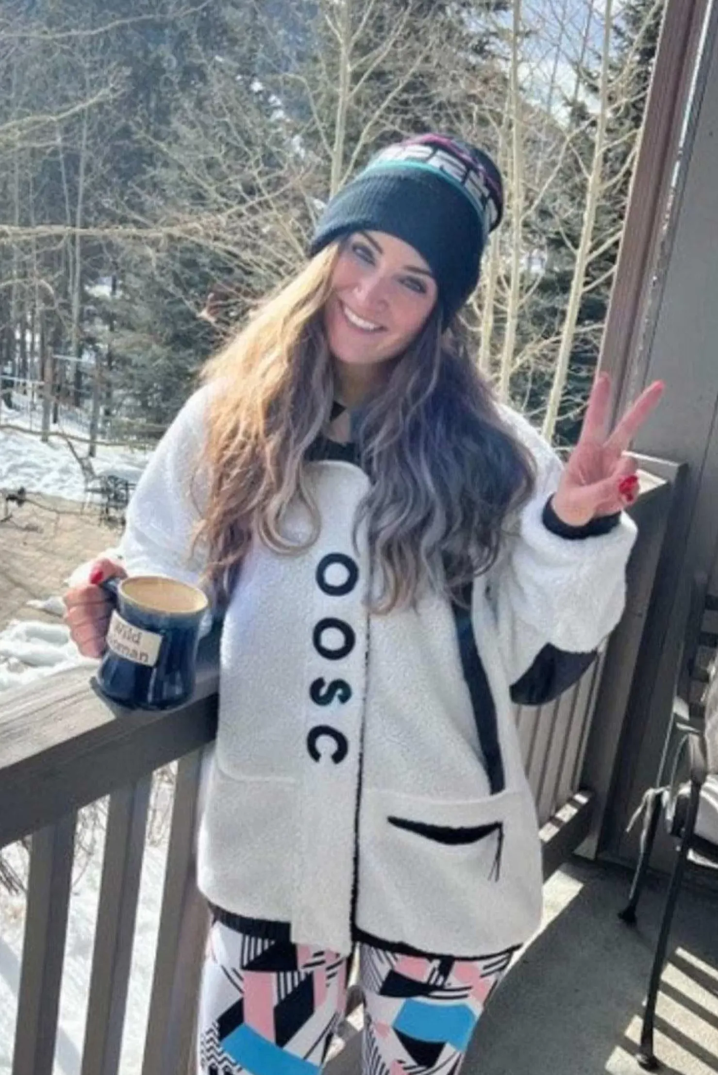 Women OOSC Fleece>Sherpa Fleece Jacket White / Black - Women'S