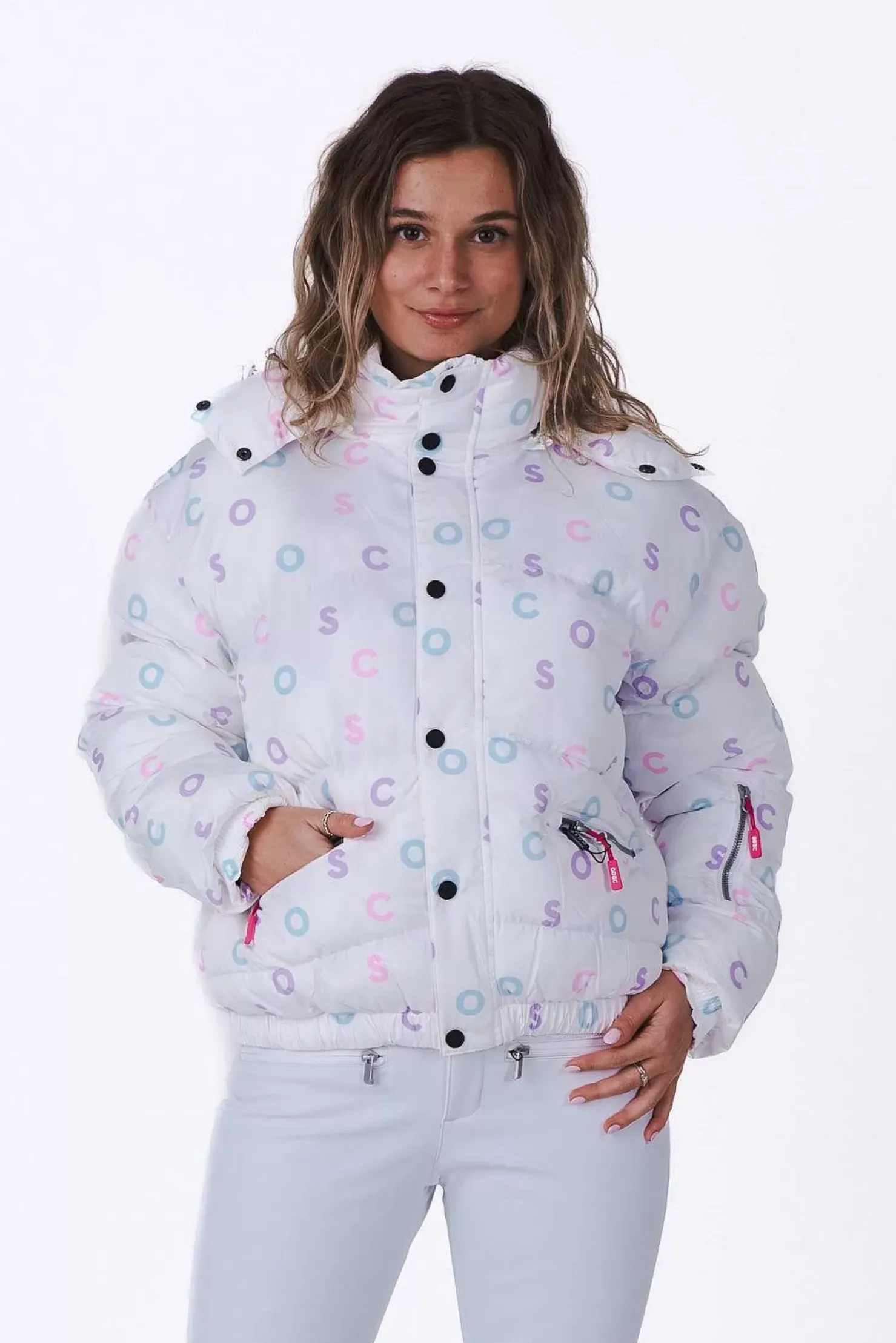 Women OOSC Chic Luxury>White Print Chic Puffer Jacket
