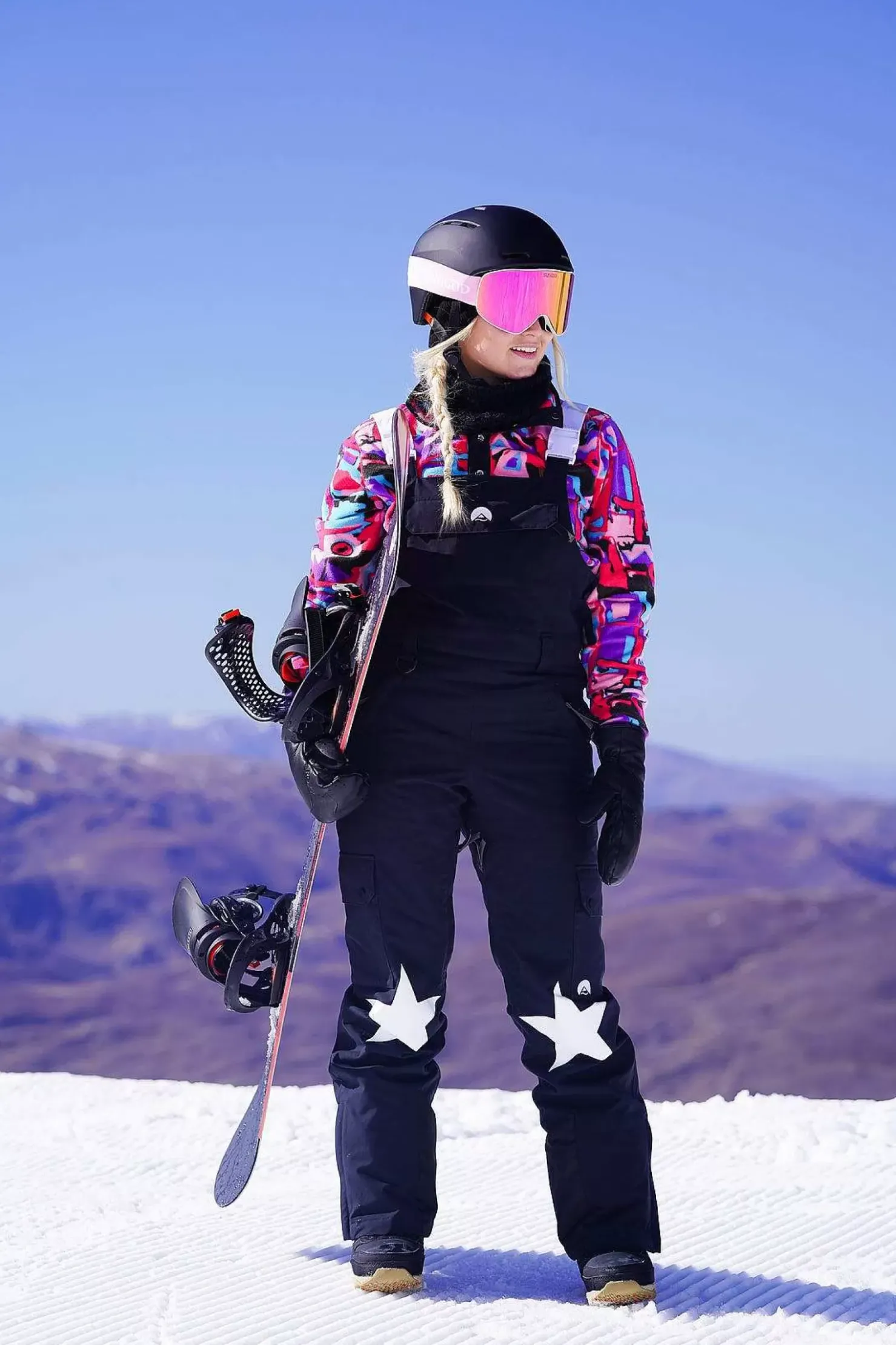 Women OOSC Yeh Girl Jackets & Bib Pants>Yeh Girl Ski & Snowboard Bib Pant - Katie Ormerod Black Stars Signature Line