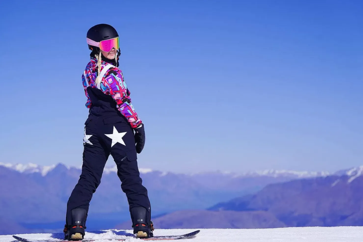 Women OOSC Yeh Girl Jackets & Bib Pants>Yeh Girl Ski & Snowboard Bib Pant - Katie Ormerod Black Stars Signature Line
