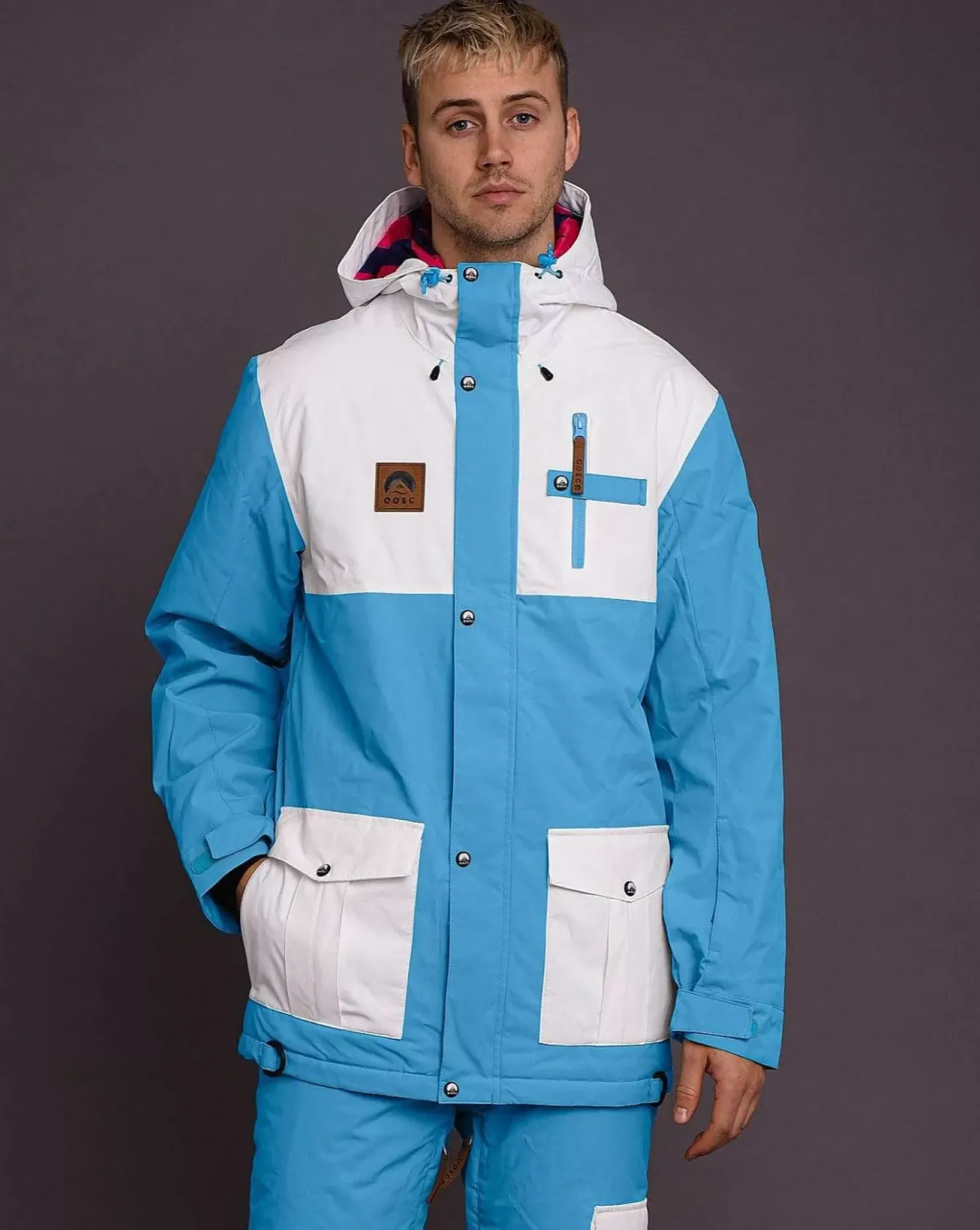 Men OOSC Snow Jackets>Yeh Man Men'S Ski Snowboard Jacket - Blue & White
